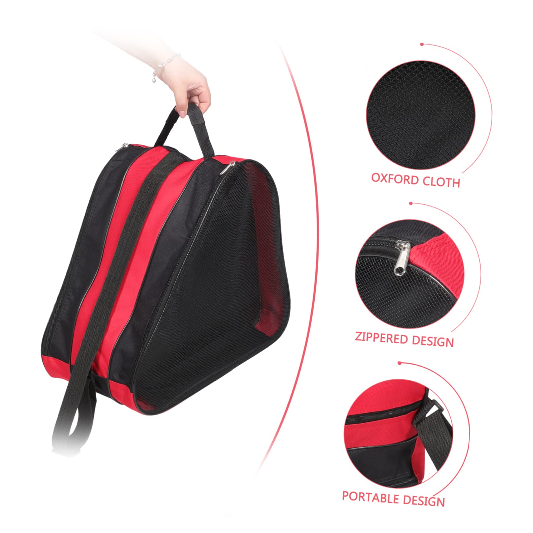KOMBIUDA Borsa per Pattini da Ghiaccio 2 Pezzi, Custodia per Scarpe da Pattinaggio Oxford, Chiusura a Cerniera, Portatile per Trasporto e Conservazione