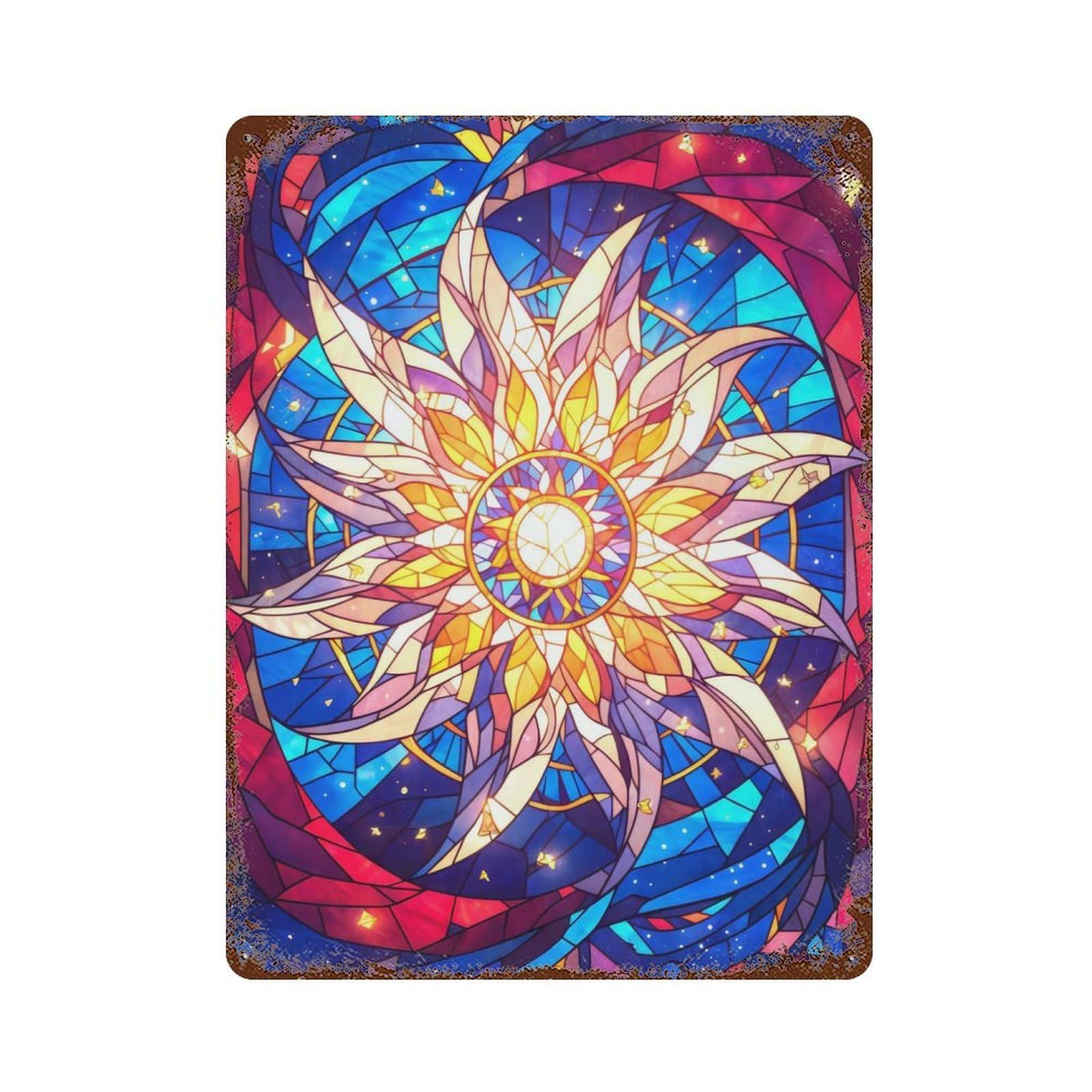 Radiant Sunburst Retro Metal Sign 15.7"x11.8", Old School Wall Decor for Garage, Pub Or Kitchen