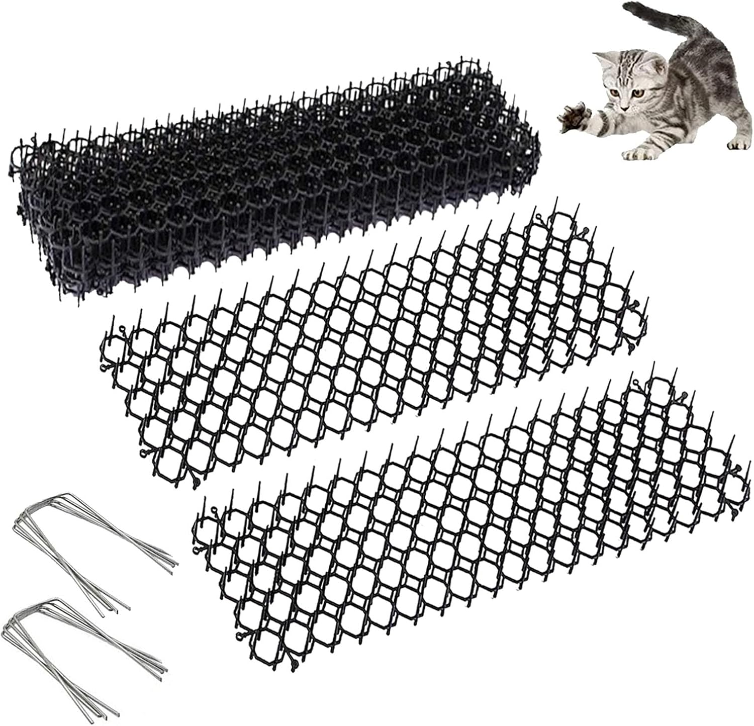 6pcs 40 * 20cm Cat Scat Mat with Spikes Prickle Strips Plastic Spikes