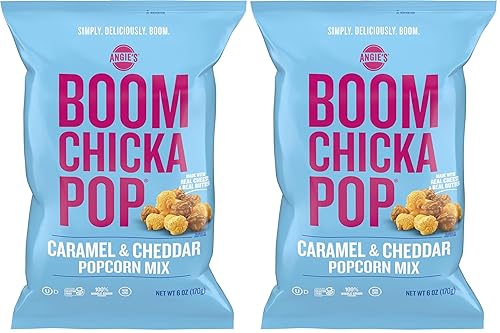 Vista 8 de Angie's BOOMCHICKAPOP Palomitas de maíz con mezcla de caramelo y cheddar, 6 onzas