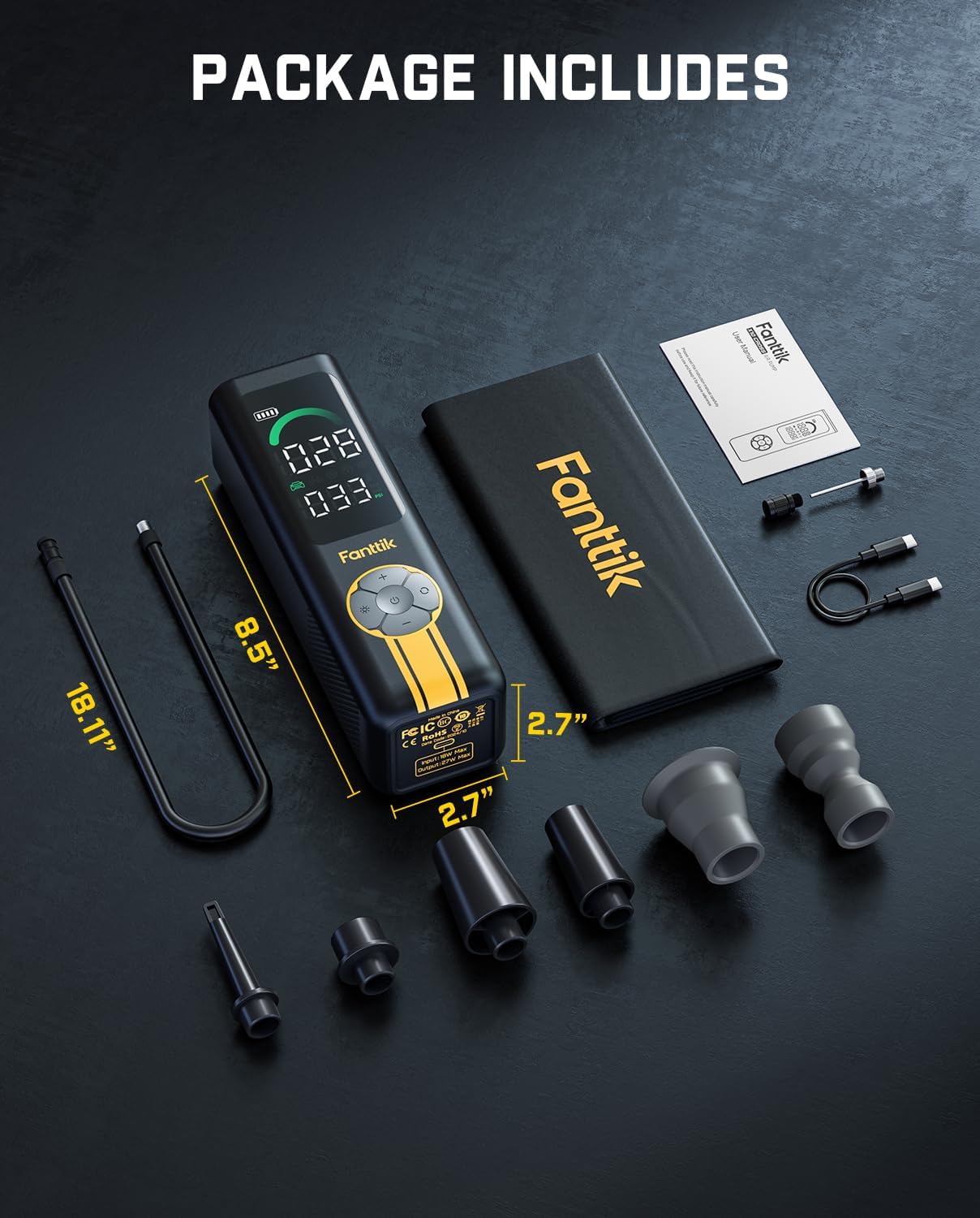 Fanttik X10 Cross Tire Inflator Portable Air Compressor, Fast Inflation/Deflation Air pump, 150PSI Cordless Inflator with Light and Power Bank, Ideal for Car, Bike, Air Mattress, Kayak, Swimming Ring - Image 9