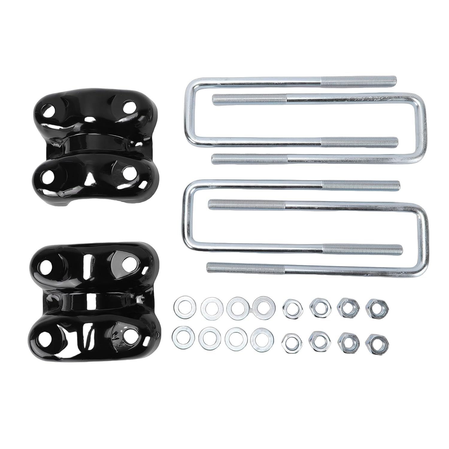Rear Axle U Bolts and Plates Kit, Rear Suspension Leaf Spring Axle U Bolts Plate Kit, 15592585 15592586 Leaf Spring Plates Replacement for Blazer C1500 K1500