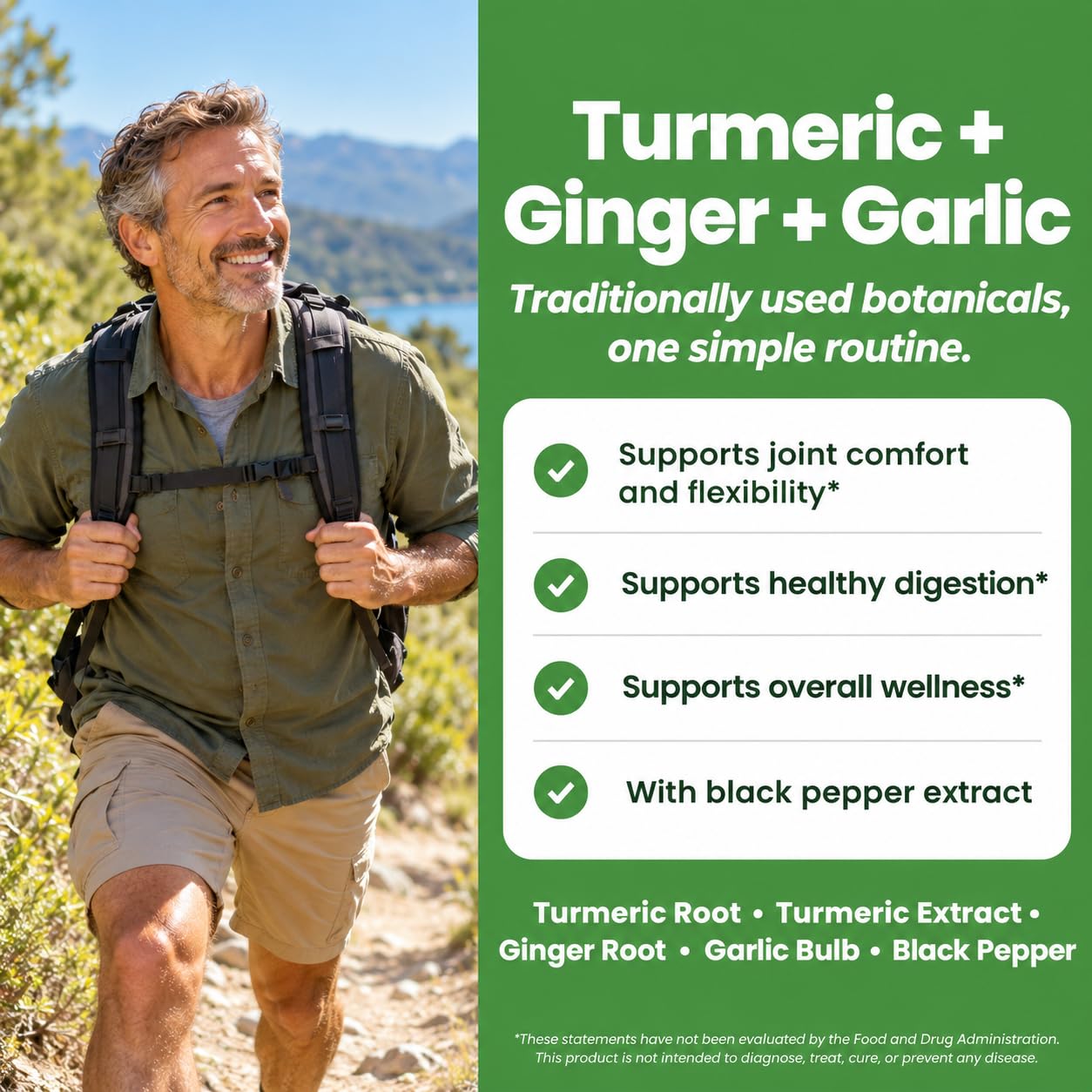 Turmeric Curcumin Supplement with BioPerine & Garlic - 2360mg Turmeric Ginger Root Capsules for Joint Support, Immune Health & Daily Wellness - 60 Caps — Amazon image 5
