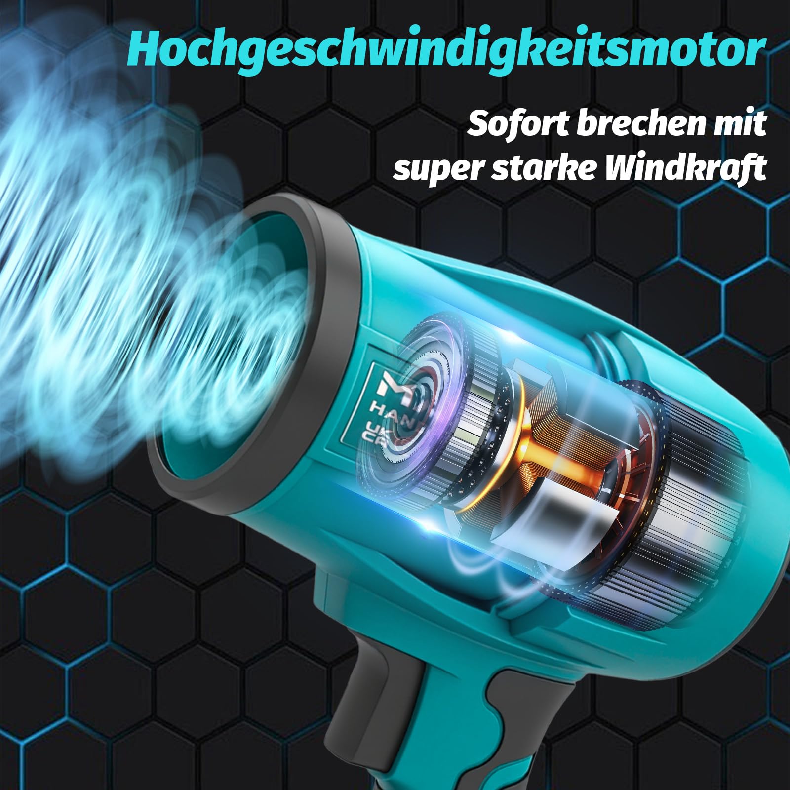 Turbo Soplador de batería con batería de 5500 mAh, 480 km/h, quitanieves, 50000 rpm, soplador de polvo eléctrico, soplador de aire para soplar hojas, nieve, polvo, fuerza de soplado