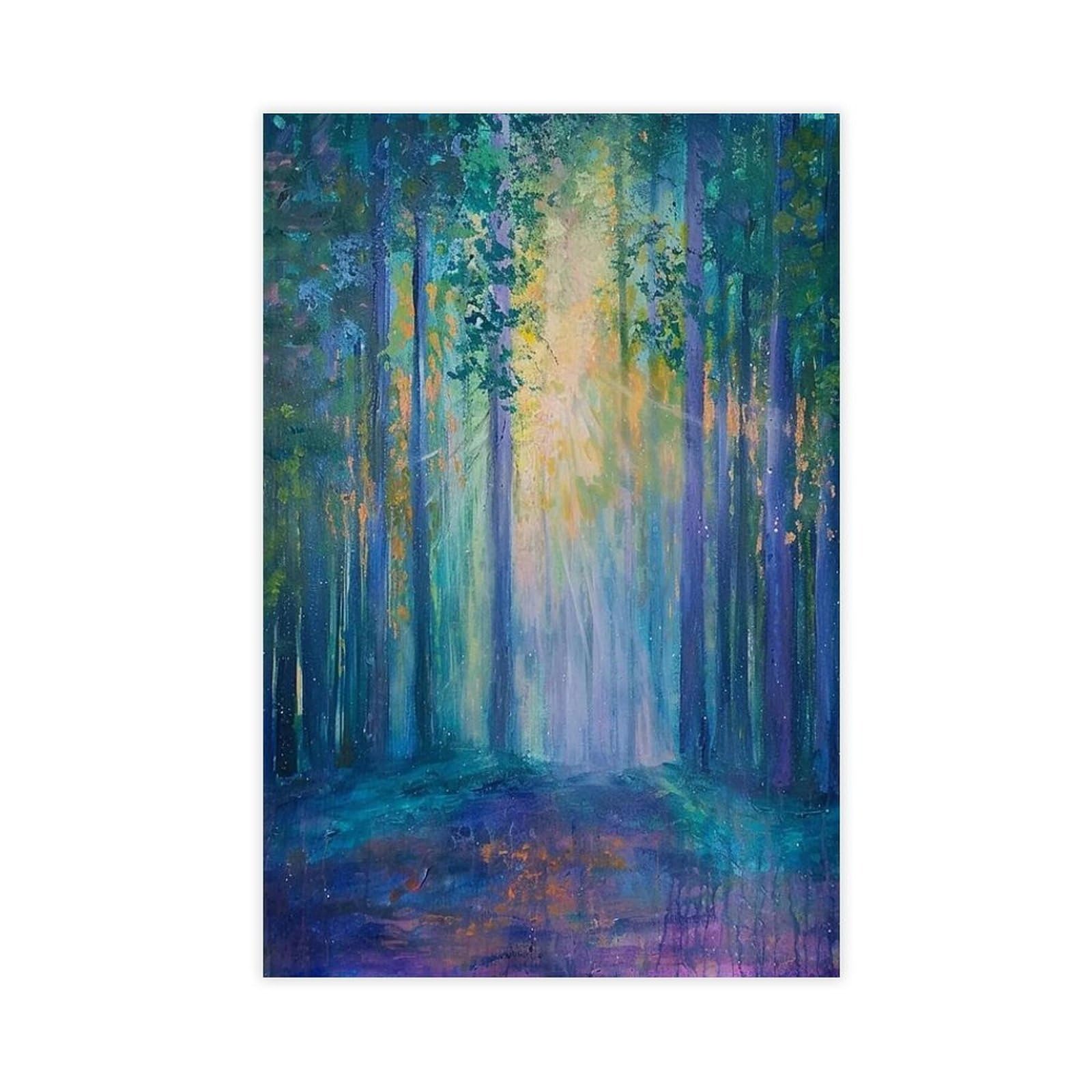 Bareronor Abstract Pastel Forest Canvas Poster Bedroom Decor Landscape Office Room Decor Gift 16" L X 24" W