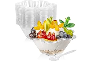 100 Pack 8 oz Disposable Ice Cream Cups with Spoons