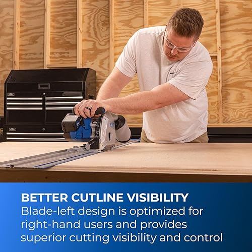 Miniatura 6 de Kreg 20V Ionic Drive 6 12" Kit de sierra de inmersión de pista de corte - Con cargador de iones azules de 20V y paquete de batería de iones azules