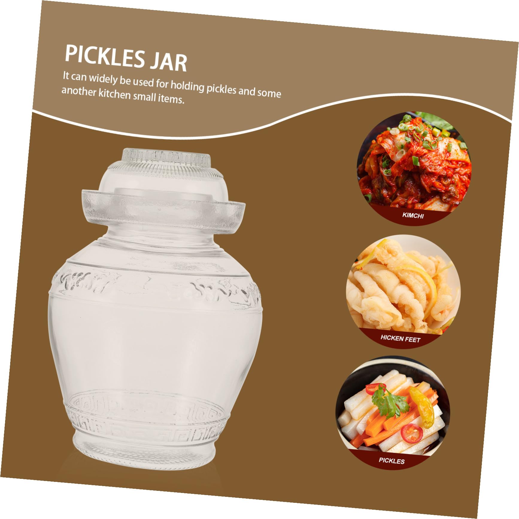 Tarro de Vidrio para Encurtidos 5 Kg, Recipiente Transparente Hermético para Verduras Fermentadas, Lata de Pepinillos de Gran Capacidad para Uso Doméstico en Cocina