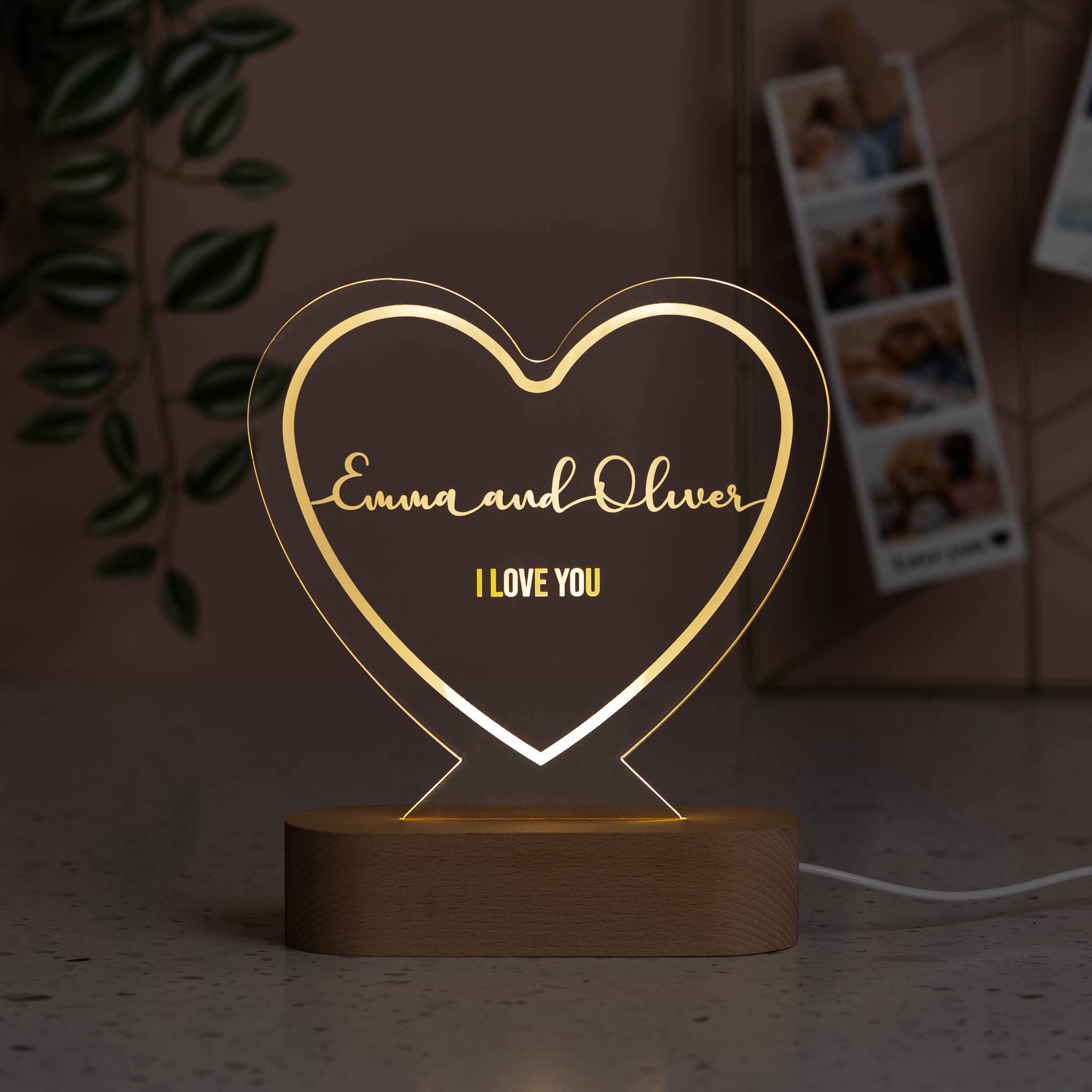 Wanapix | Lampe 3D Personnalisée Avec Photo Et Texte | Câble USB Inclus | LED Multicolore | Cadeau Original/Noël | Sapin