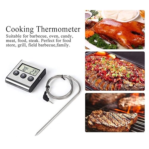 Miniatura 5 de Termómetro digital de cocina, termómetro LCD de cocina, termómetro de barbacoa para cocinar carne a la parrilla termómetro con función de