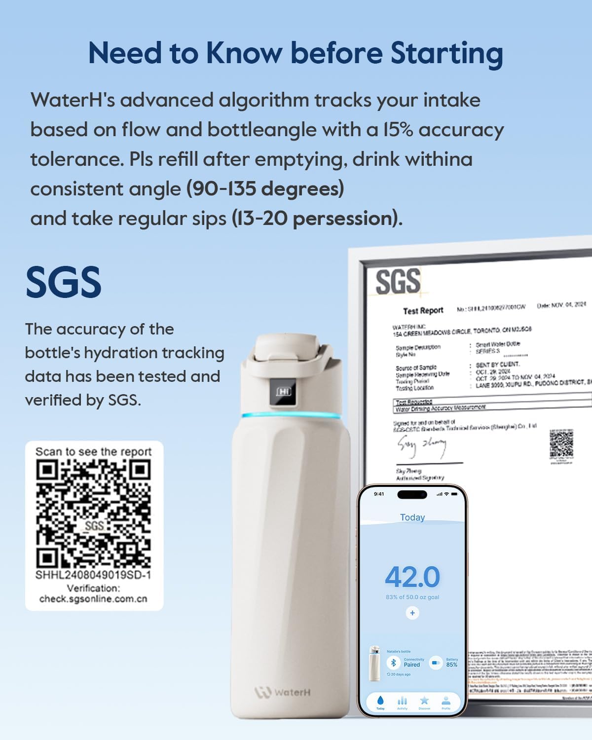 BOOST Smart Water Bottle with Reminder & Tracker, Double Wall Vacuum Insulated Bottles Stainless Steel, 32oz BPA-Free Wide Mouth for Gym, Office, School, Ideal Gift for Christmas, New Year - Image 7