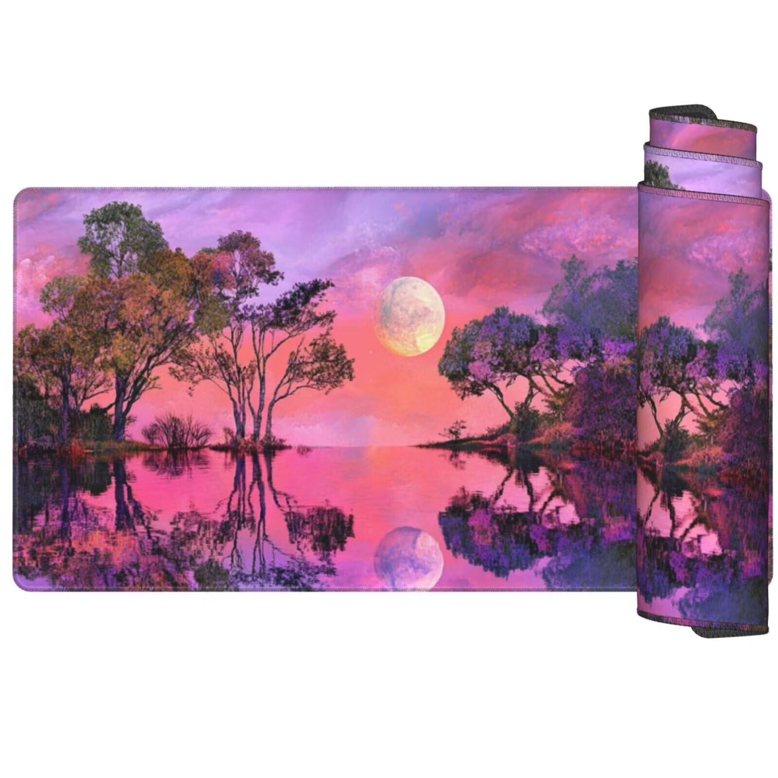 Alfombrilla Ratón Misterio Alfombrilla Ratón XXL 1600 x 800 mm, Paisaje Mouse Pad Gaming con Bordes Cosidos, Impermeable Mousepad XXL Base de Goma Antideslizante Duradera, Mouse Pad para Oficina Q844