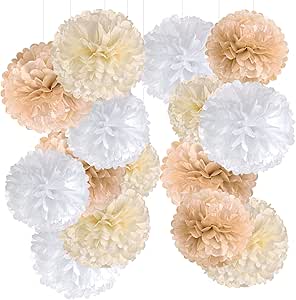 Lot De 12 Set Pompons Papier De Soie, Boule De Fleur En