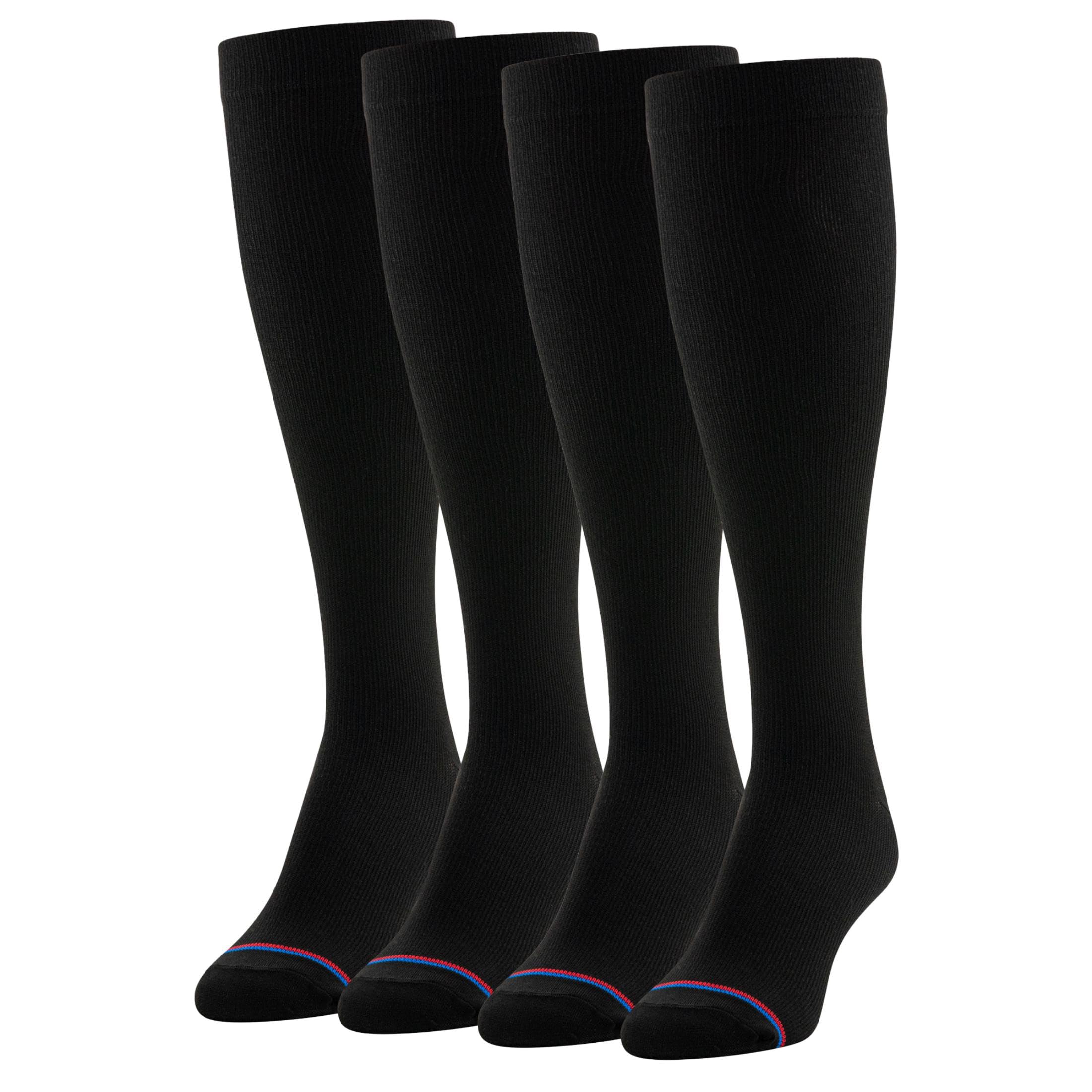 Adult Over-the-Calf Socks with Mild Compression, Multipairs