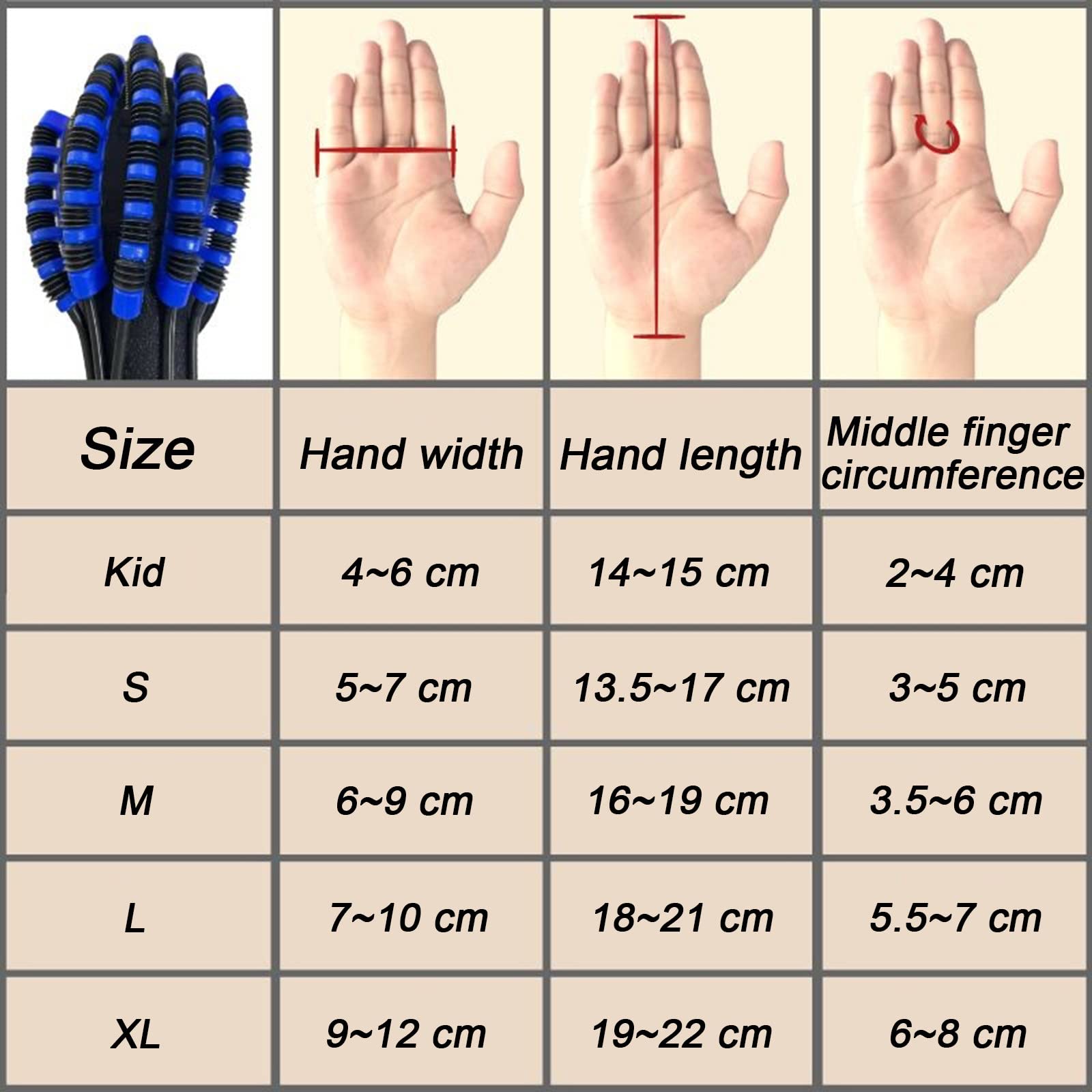 Guantes de Robot de rehabilitación para Pacientes con hemiplejía, Equipo de Entrenamiento de recuperación de Dedos y Manos, para Pacientes con Manos rígidas y espásticas, L-Right Hand