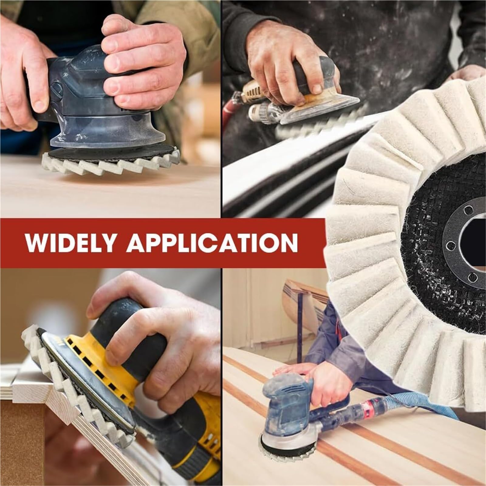 Filcowa tarcza polerska z klapką wełnianą Wool Felt Flap Polishing Disc, 2025 New Felt Flap Disc Abrasives 4-1/2" X 7/8" Arbor, Thicken Polishing Wheel Felt Flap Disc For Angle Grinder, Multi Surface(