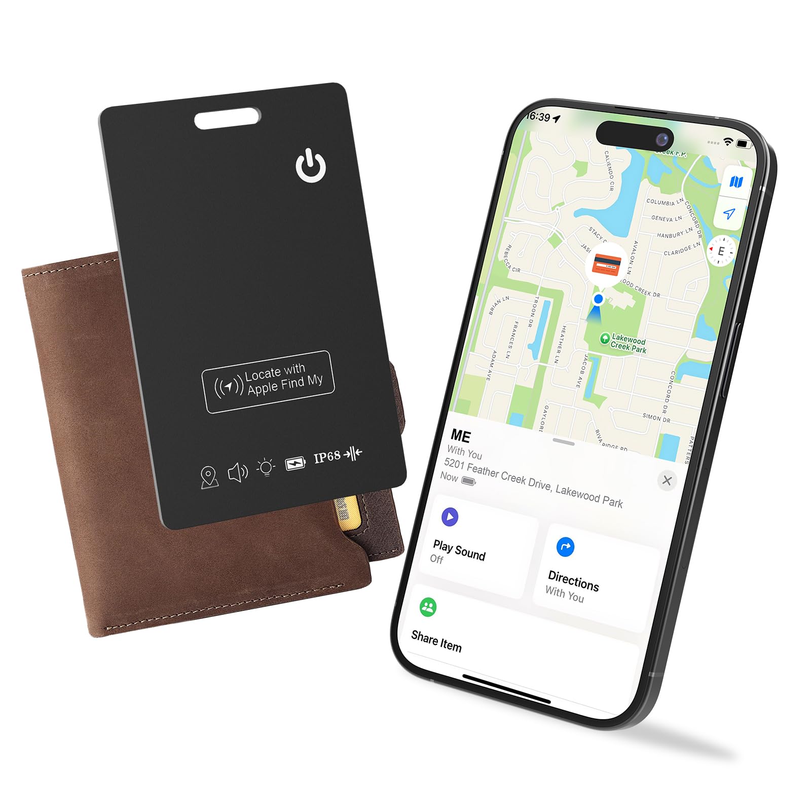 Scheda di tracciamento del portafoglio, Bluetooth Tracker Smart Finder per Apple Find My[certificato MFi], cercatore di carte iPhone ricaricabile IP68 impermeabile 0,2 cm sottile chiavi localizzatore
