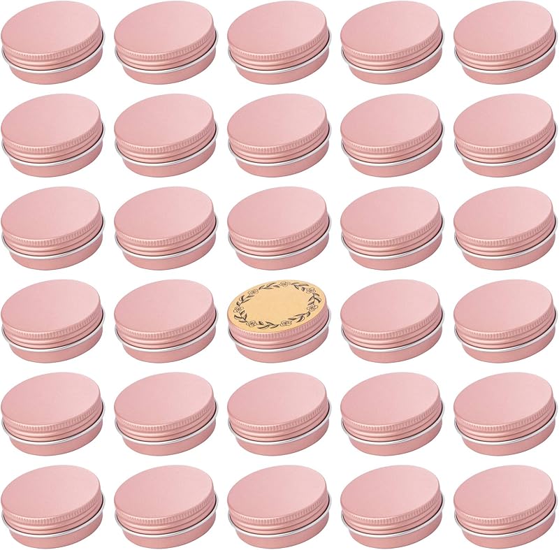 Art Secret Frascos de Alumínio Rose Gold com Tampa de Rosca e Etiquetas, 32 unidades, 30 mL