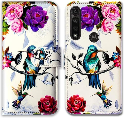 Bcov Case for Moto G Power 2020,Motorola G Power case, Hummingbird in Flowers Leather Flip Wallet Case Cover with Card Slot Holder Kickstand for Motorola Moto G Power