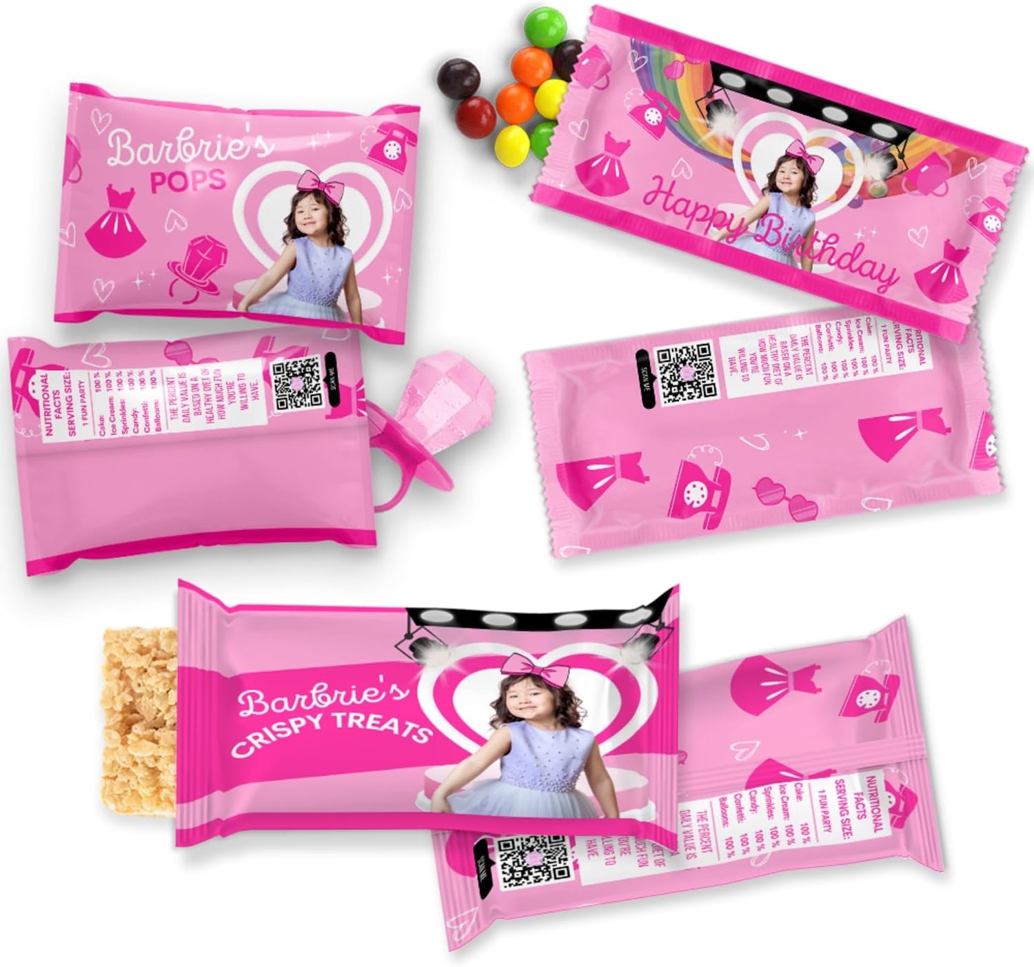 Glam Fashion Birthday Favor Packs | Runway Style Treat Wrappers for Girls | Pink Birthday Gift Bag Labels for Decorations and Party Setup