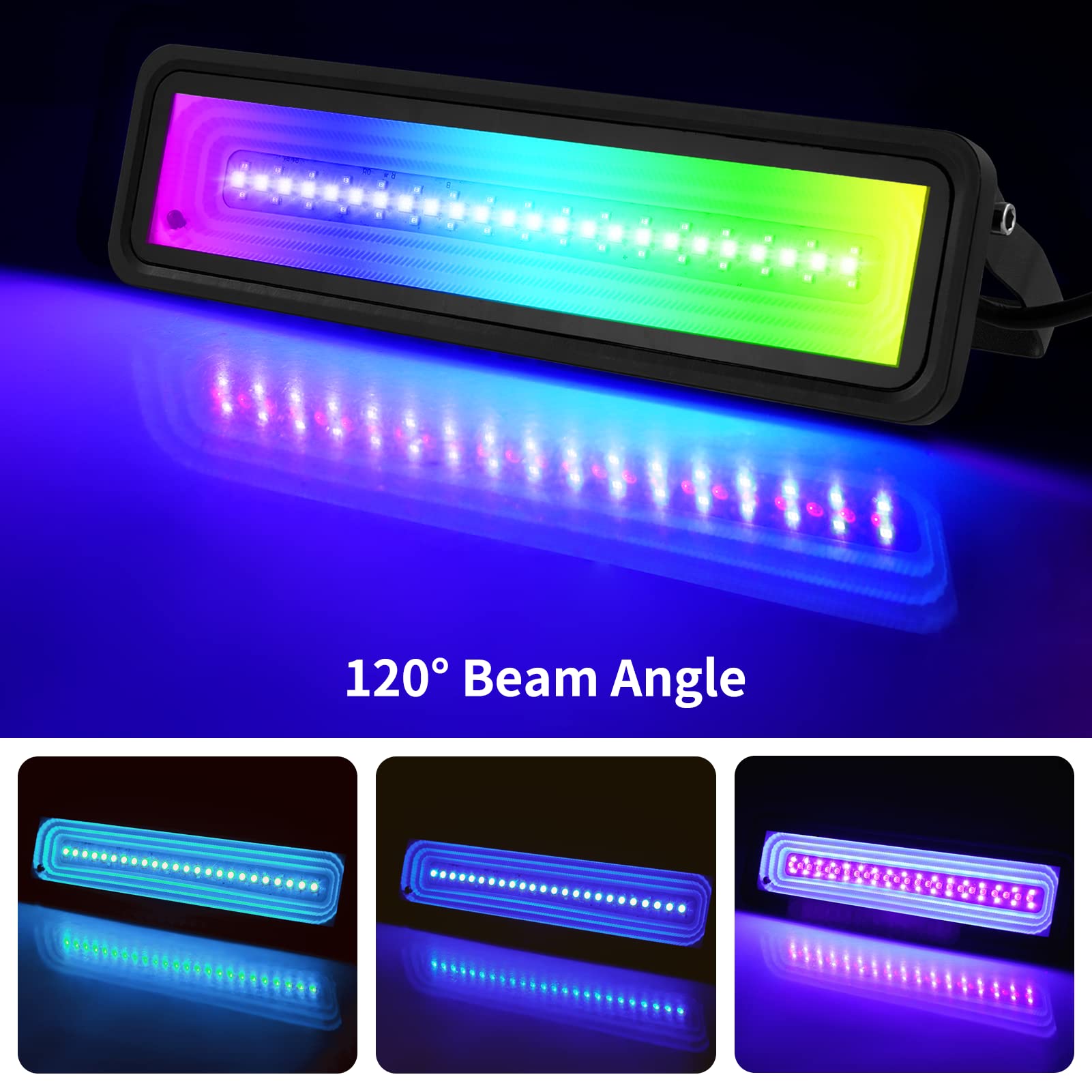 50W Schwarzlicht Strahler UV Licht Party | RGB Wallwasher mit Stecker Schalter IP65 Wasserdicht | LED Schwarzlichtlampe für Disco Partylicht Deko Discolicht mit Fernbedienung