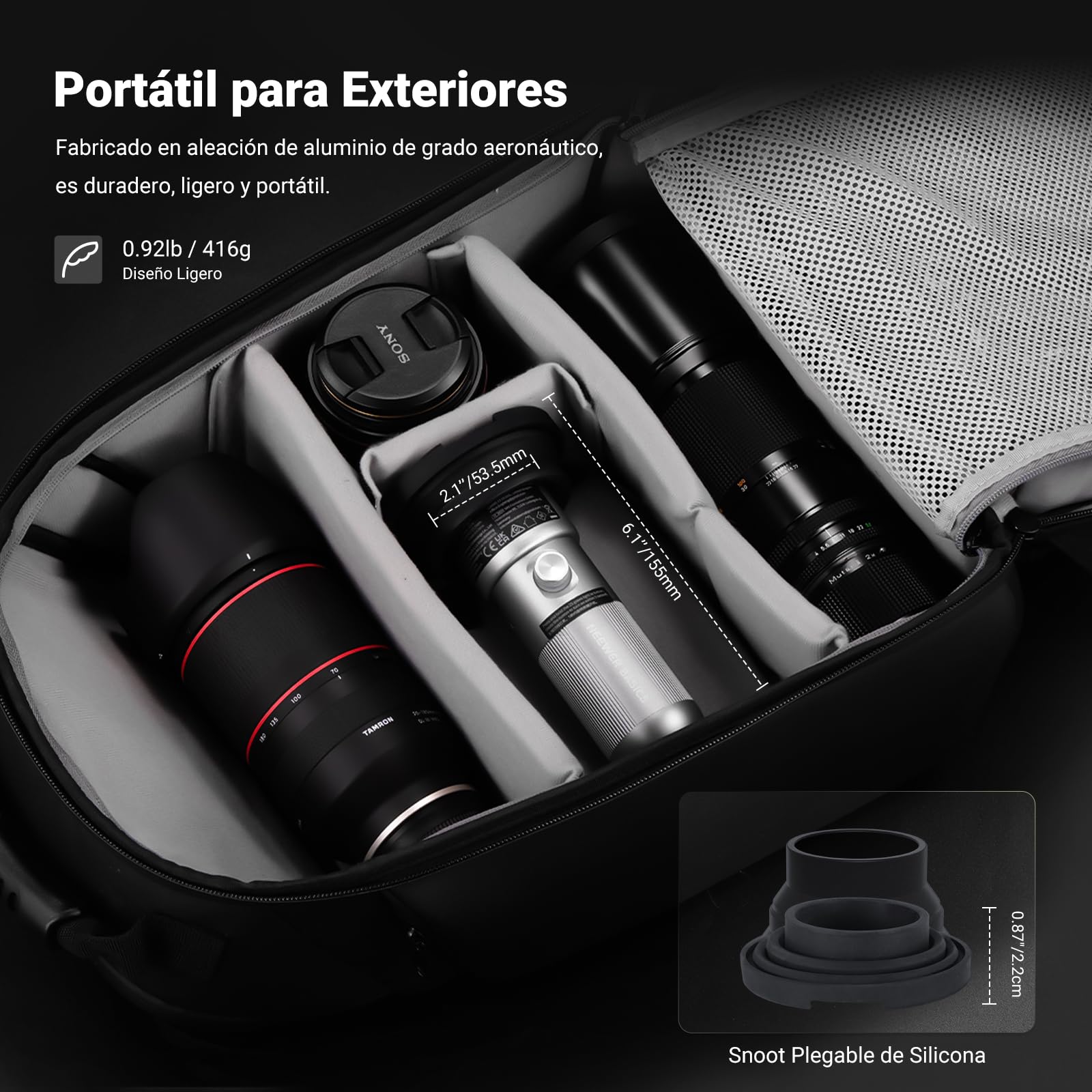 NEEWER Linterna Fotográfica Basics FL10 RGB con Trípode de Escritorio | 20 Filtros Gobo,7500MAh,10W,6300K,CRI95+,Foco LED Portátil Luz Ambiental Atardecer,Iluminación para Estudio Grabación Vídeo