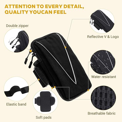 Miniatura 5 de Brazalete universal para teléfono para correr, soporte para teléfono celular para gimnasio, ciclismo, compatible con 1717Pro1615, reflectante y