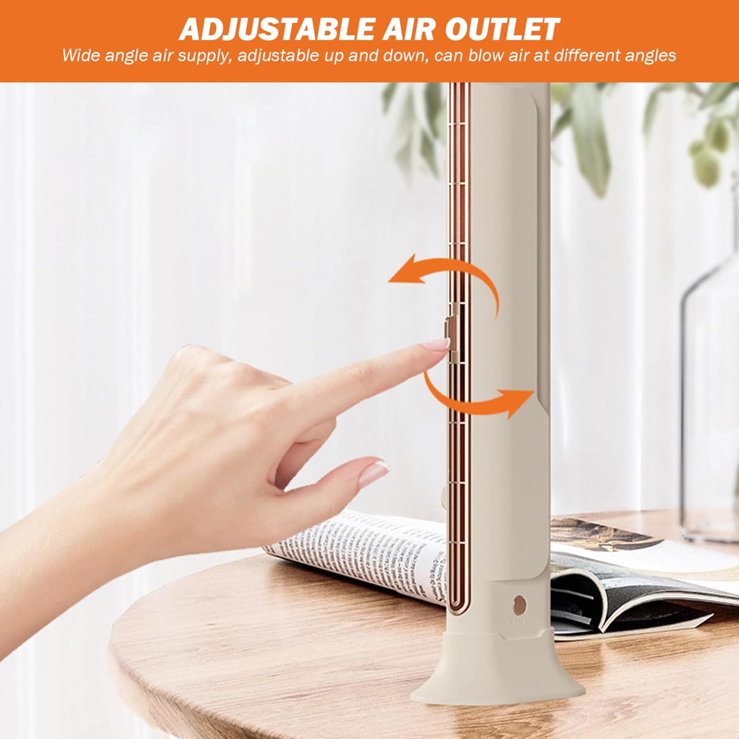 Monitor Fan Wide Adjustable Vent Desktop Fan 1200mAh 5W Bladeless Desk Fan That Blow Cold Air Low Noise Horizontal/Vertical/Hanging Fans Bladeless Fan for Home Office