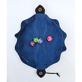 Rollooo Black & Blue Celtic Tree DND Gifts Dice Bag - Tray with Drawstring & Button Genuine Leather Dice Pouch Storage Bag for d&d Dices Jewelry Coin & Small Accessories