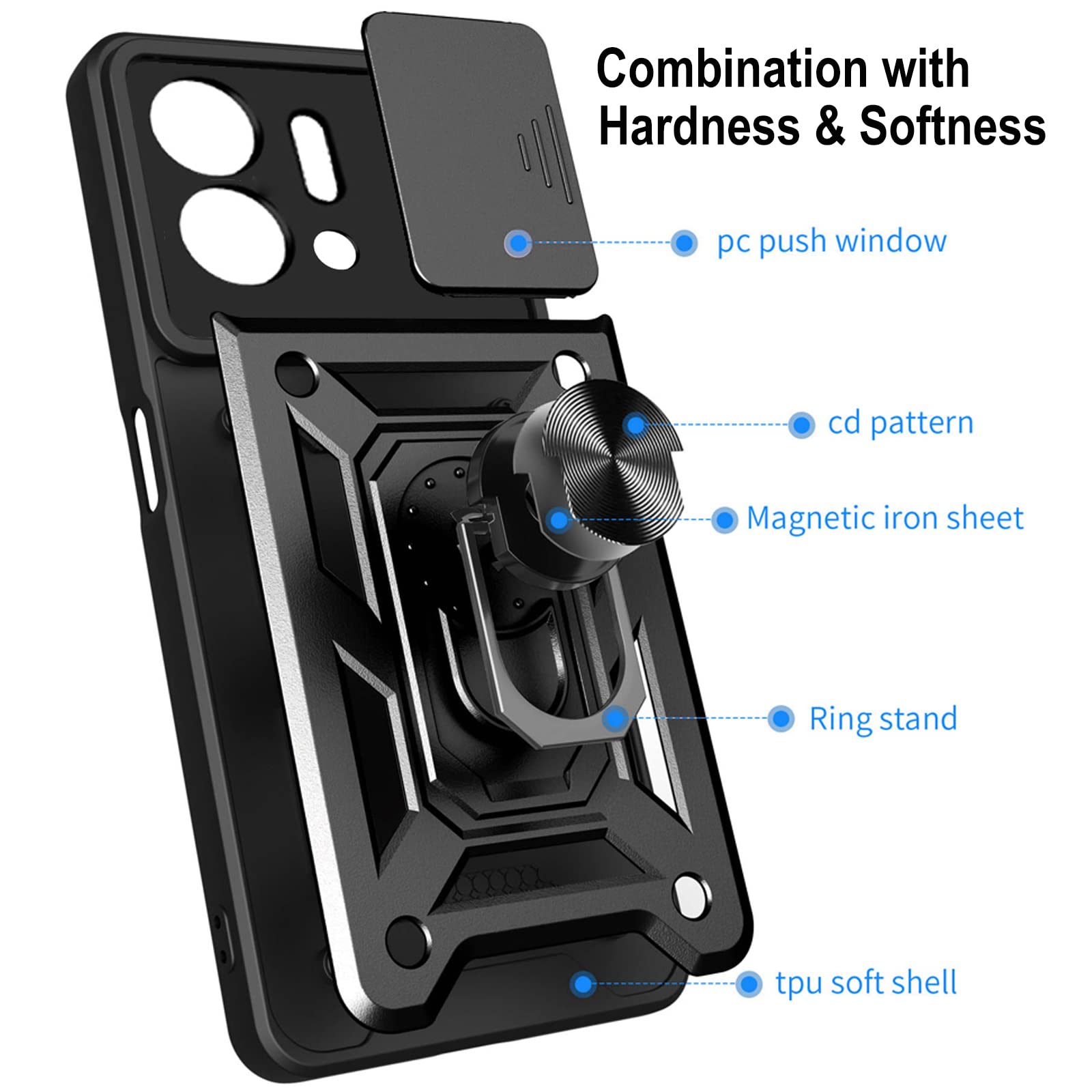 COMAKU Cover per Honor X7a, Trasparente PC Rigido Antiurto 360 Gradi TPU Silicone Custodia Protezione Bumper - Viola Chiaro