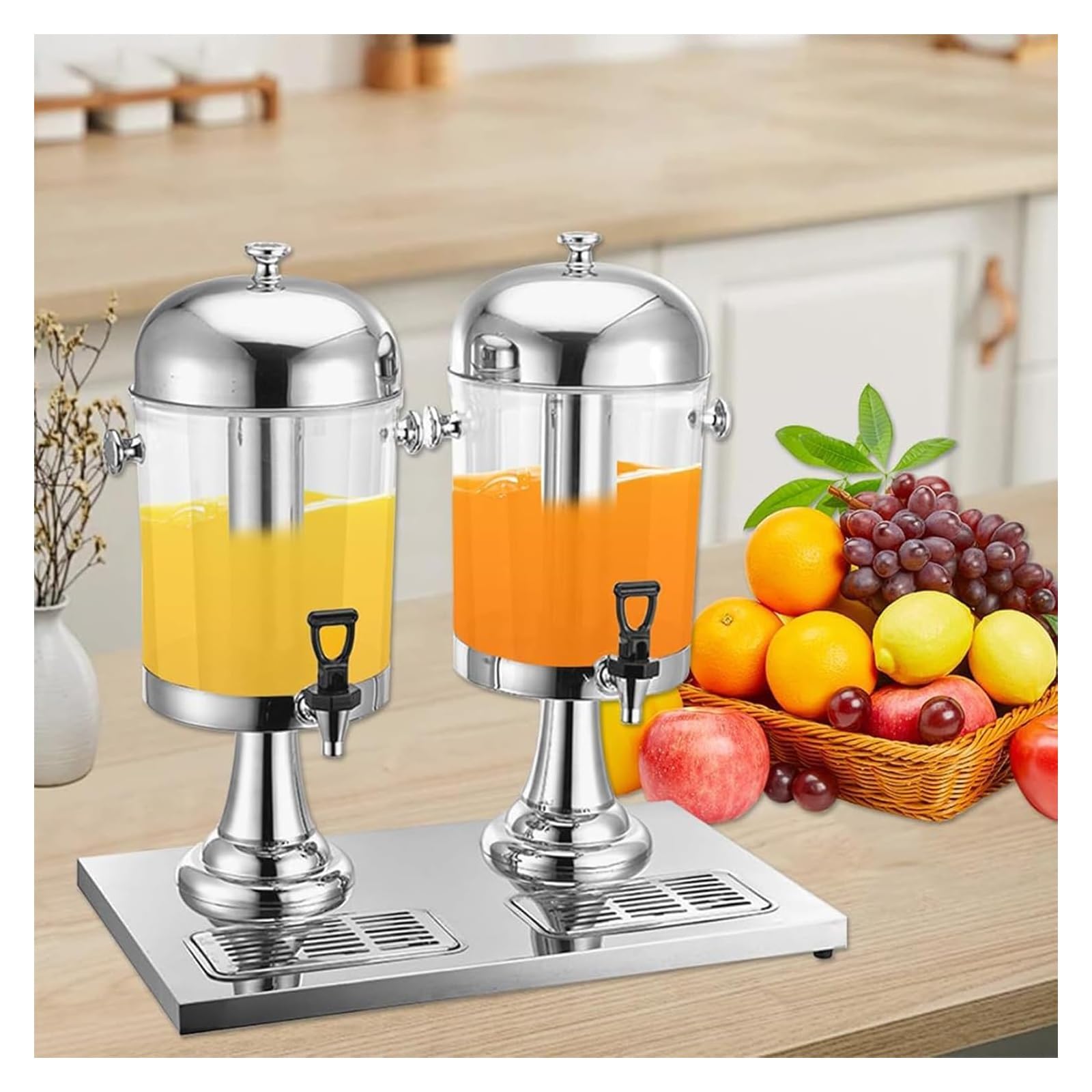 asdchZen Drink Dispenser Iced Beverage Dispenser With Stand For Buffet Catering Cold Drinks And Beer,One Color-16L