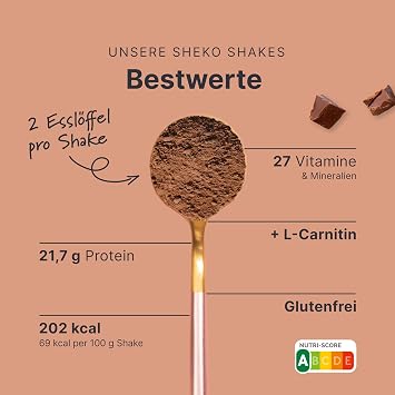 Sheko Balance Shake Chocolate + Shaker - Meal Replacement & Slimming Shake