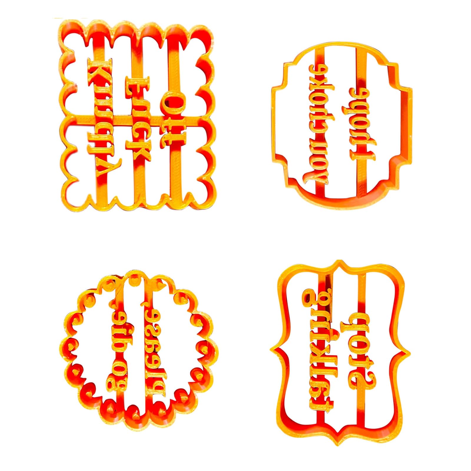 Qisuw Cookie Molds Set with Funny Phrases for Baking Chocolate Biscuits and Creative Dessert Kitchen Tool Baking Molds for Biscuits