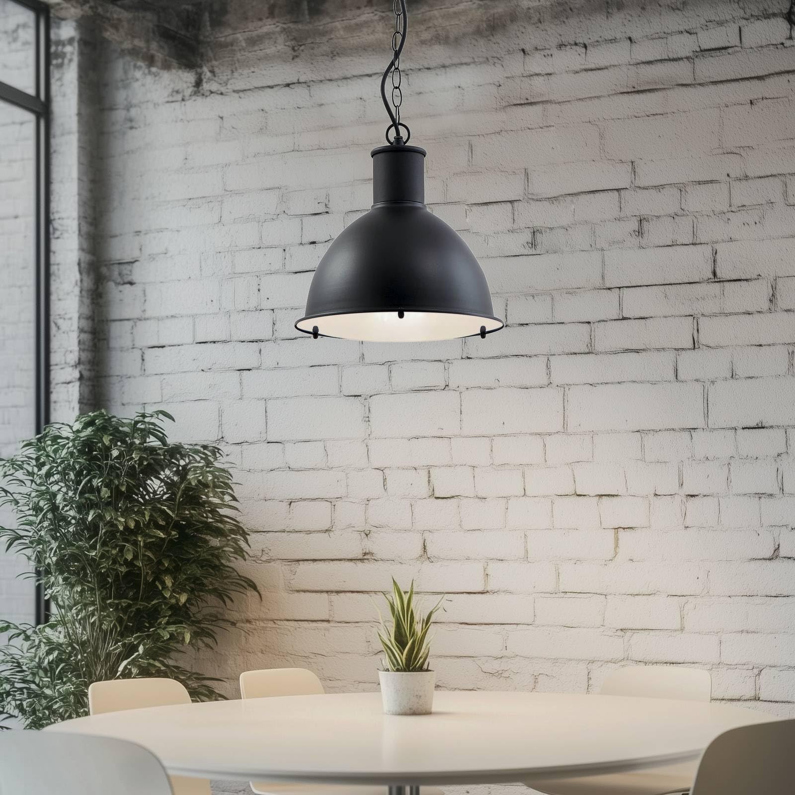 Lindby Außenleuchte Luciane (spritzwassergeschützt in Schwarz aus Aluminium (1 flammig, E27) - Pendelleuchte außen