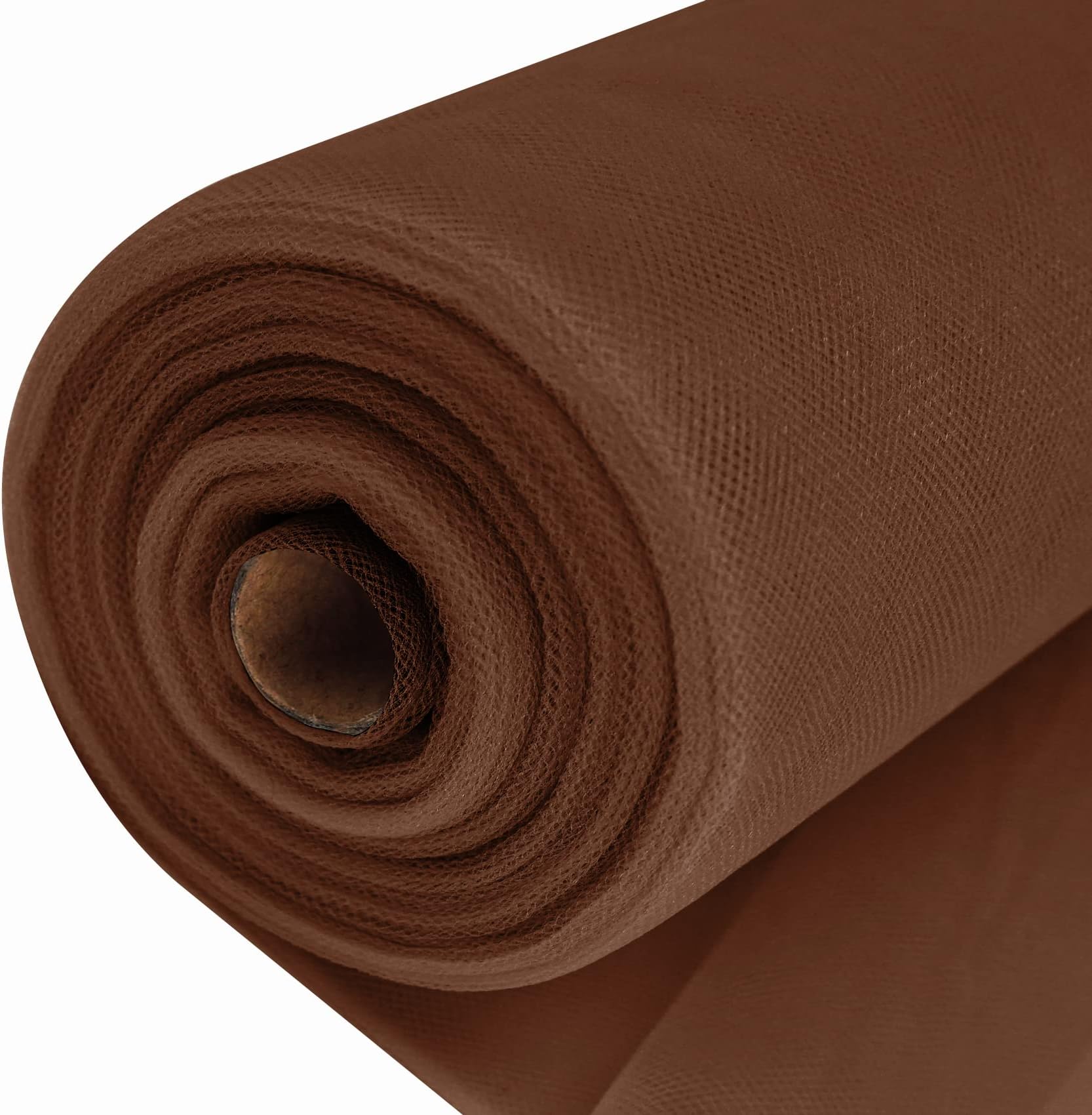 Ableme Deco Brown Tulle Fabric Roll Spool Bolt (54 Inch by 40 Yards) Large Tulle Wedding Party Decoration, Tutu Skirt, Table Runner, Gift Wrapping, Bridal Shower, Soft & Drape (Brown)