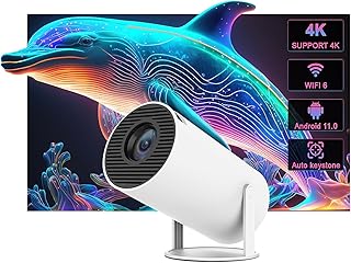 جهاز عرض بروجكتور للمنزل 4K من ميجا وايز، يدعم 720 بكسل عالي الدقة HD، سهل الحمل، اندرويد 11 ويوتيوب وتطبيقات مدمجة شبكة الجيل الخامس 5G واي فاي تلقائي كيستون 3500، 350 ANSI مكبر صوت 3 وات، 176 بوصة