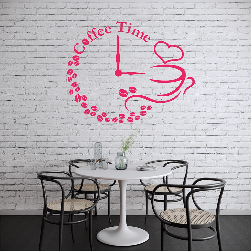 pegatinas de pared decorativas con dibujo "Coffee time" | Rosa | 200x120 cm