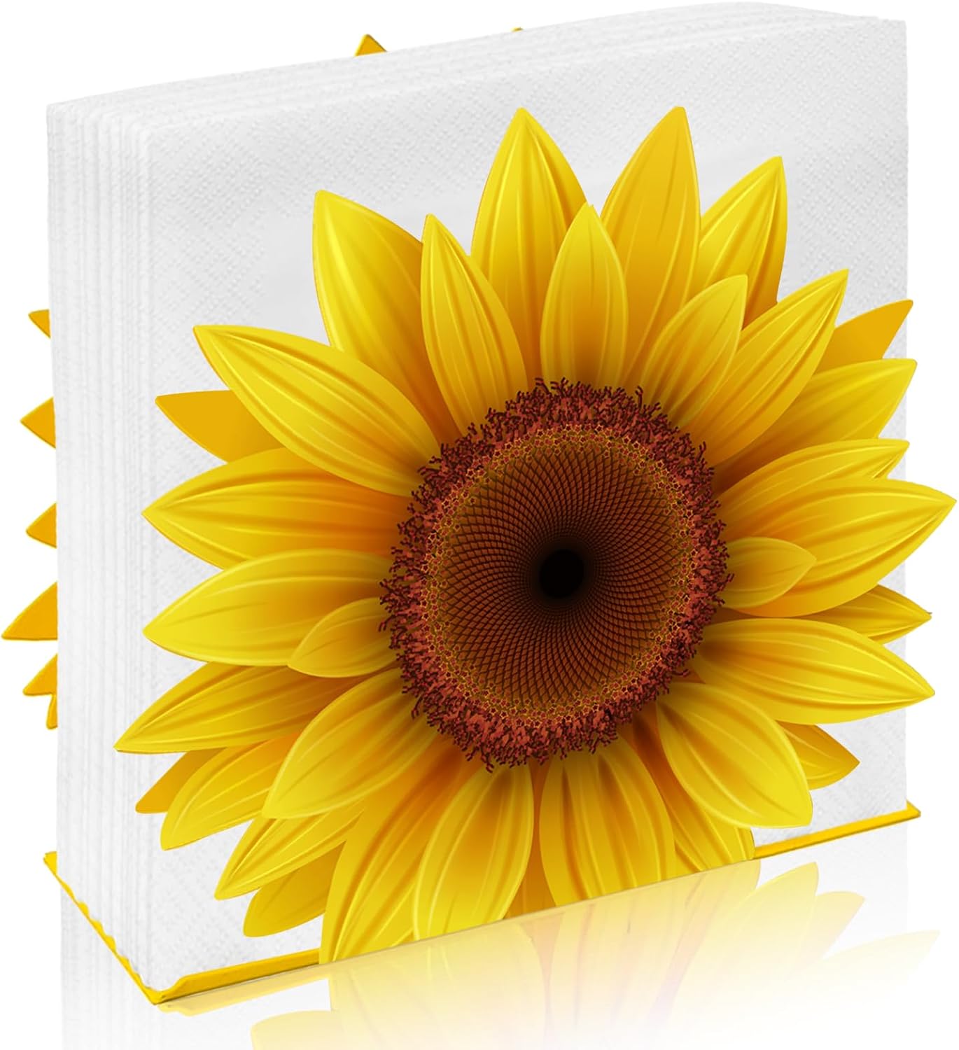 Sunflower Napkin Holder for Tables Sunflower Metal Cocktail Napkin Holder Spring Summer Flower Napkin Holders for Paper Napkins Vintage Tissue Paper Dispenser for Storage Restaurant Kitchen Party