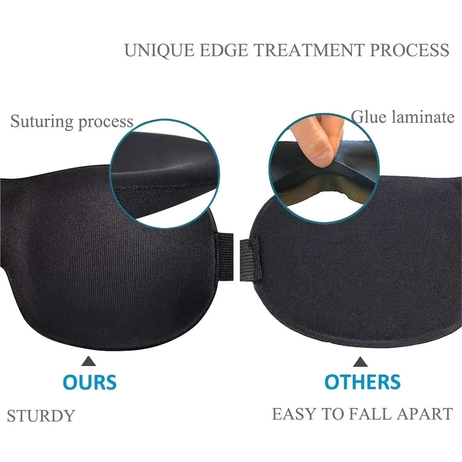 Contoured Sleep Mask Light Blocking Eye Soft Skin-Friendly Material Breathable Cover For Rest Travel Yoga(10pcs without nose black)
