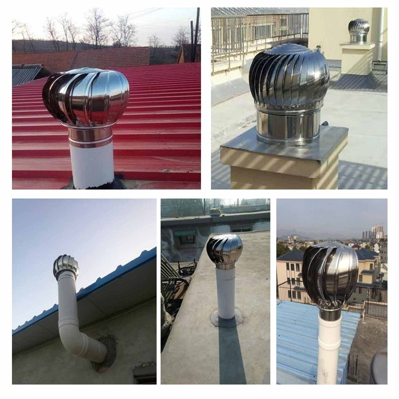 Sombrerete Giratorio de Acero Inoxidable para Chimenea, Anti-Tiro descendente (450 mm/17,71 Pulgadas)