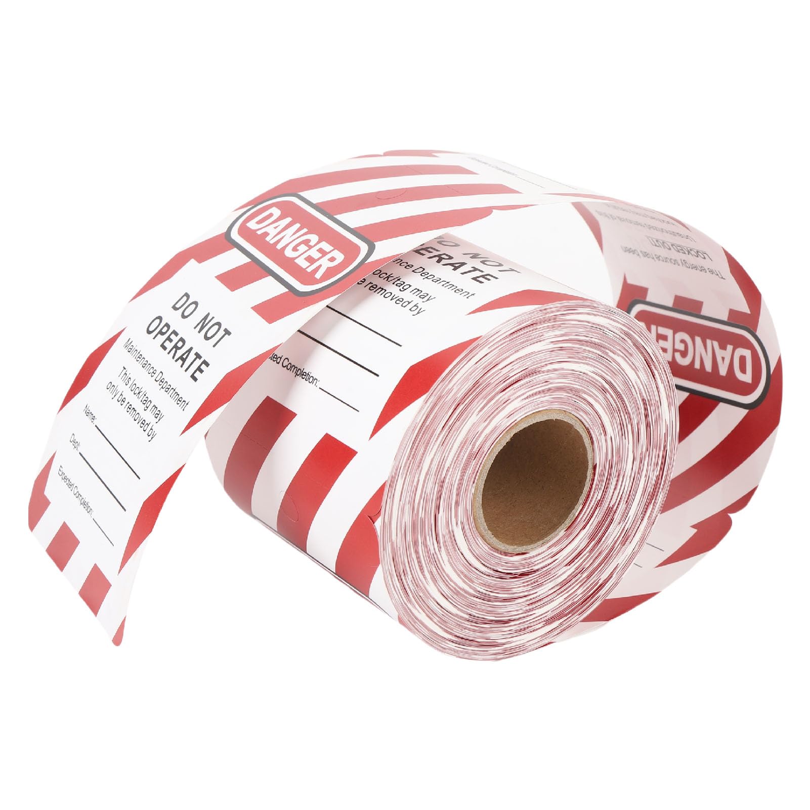 RiToEasysports Étiquette de sécurité étiquette de Barricade de Danger Rouleau de Papier Composite PP 50pcs de Verrouillage d'équipement d'usine Industrielle pour la conformité de sécurité