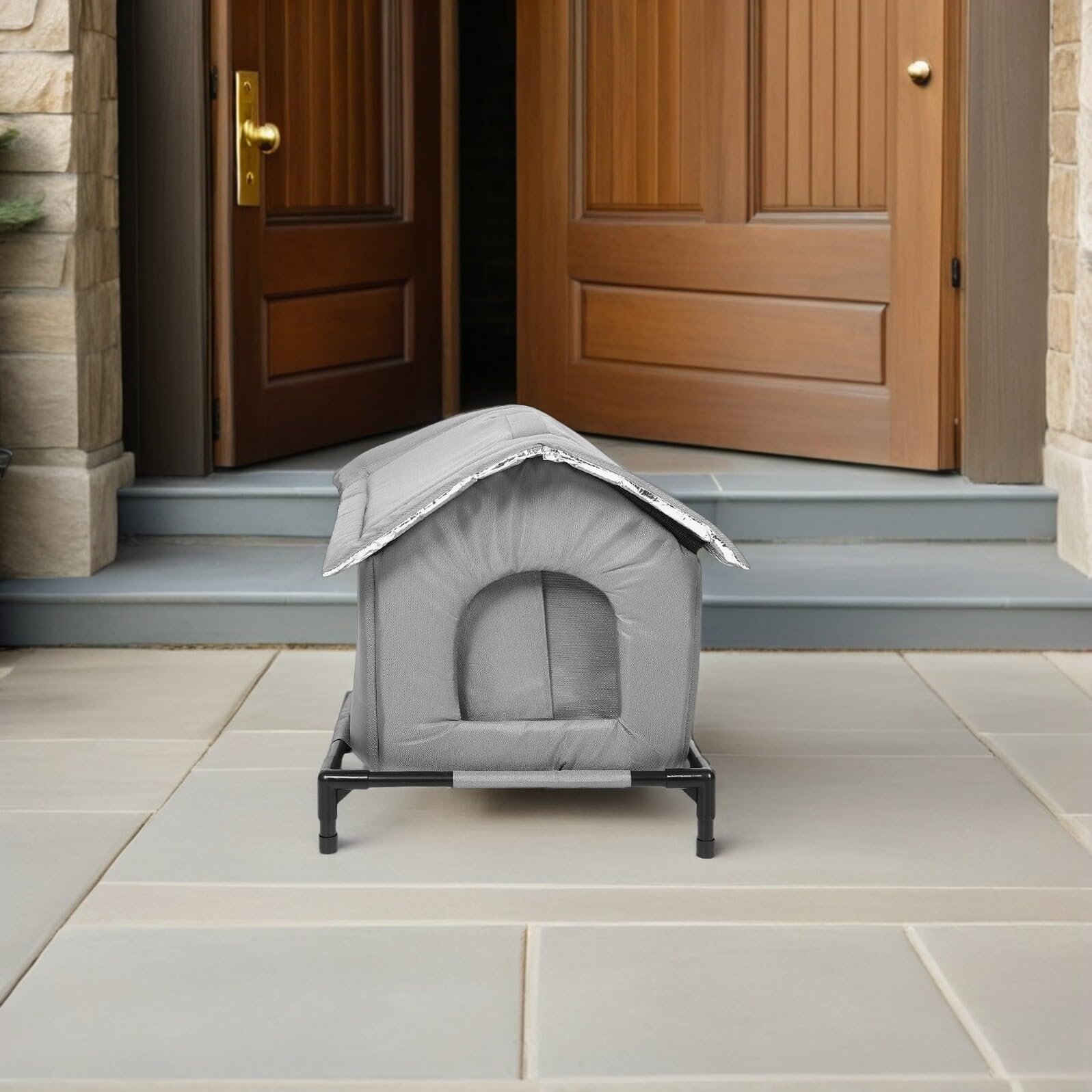 HEMOTON Abri Chat Extérieur Imperméable Niche Fermée Isolée pour Petits Animaux Tente De Couchage Portable pour Chats Errants Et Domestiques