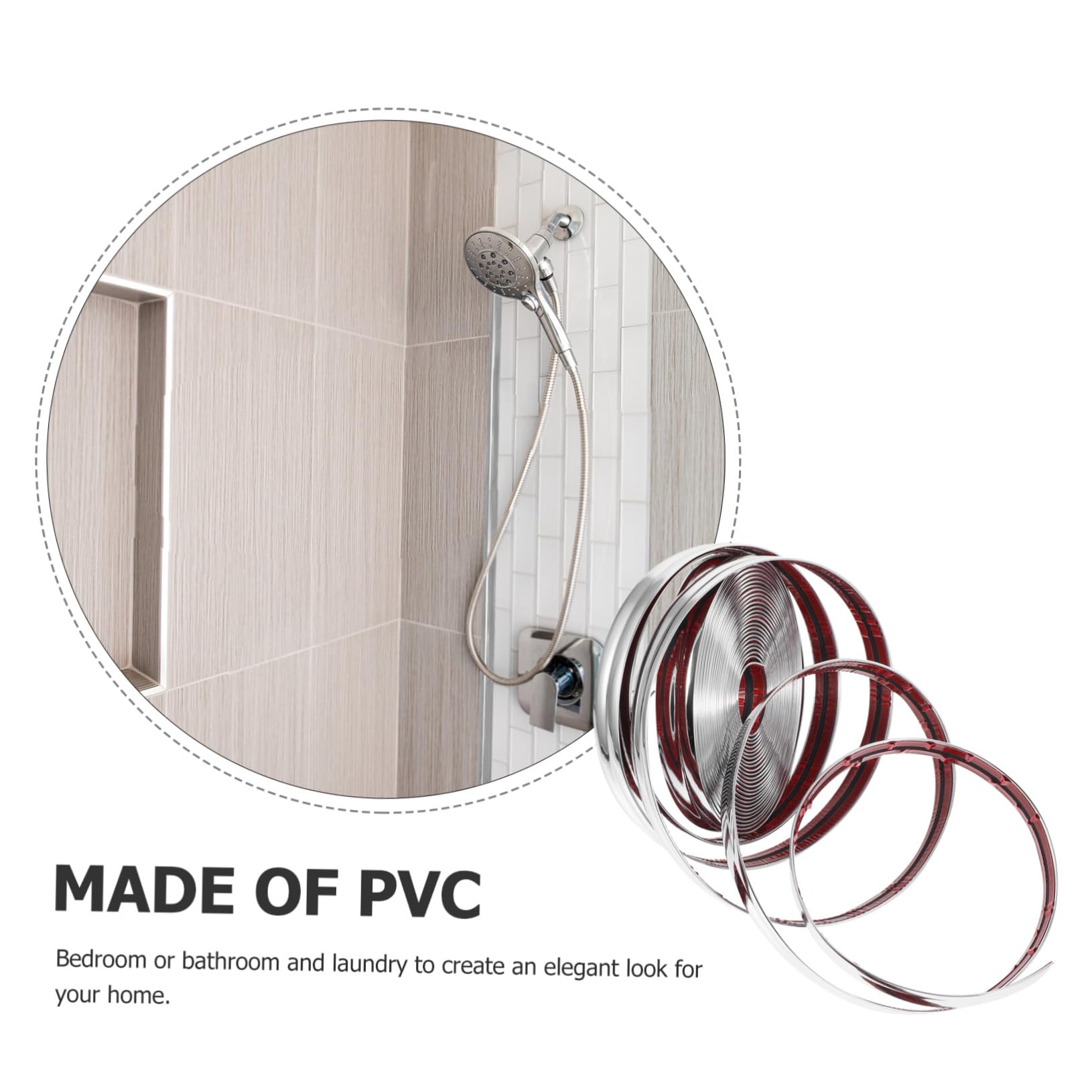 Moldura de Esquina de Pared Flexible Autoadhesiva Pvc Plata