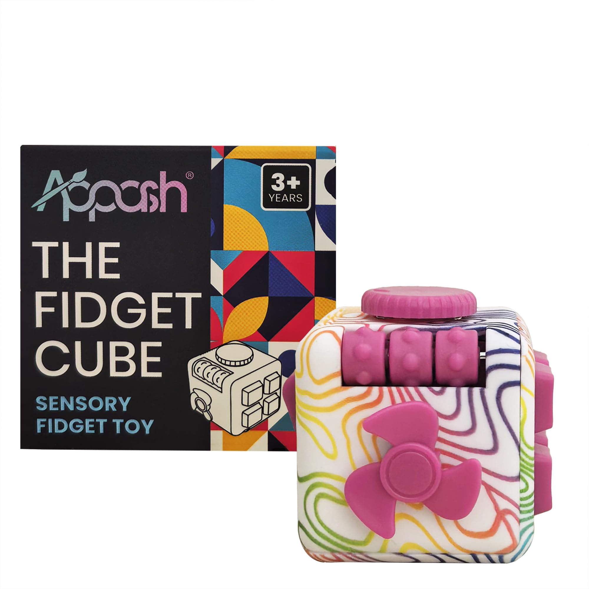 Appash Fidget Cube - 9-in-1 Sensory Desk Toy ADHD Anxiety Relief [MulPin]