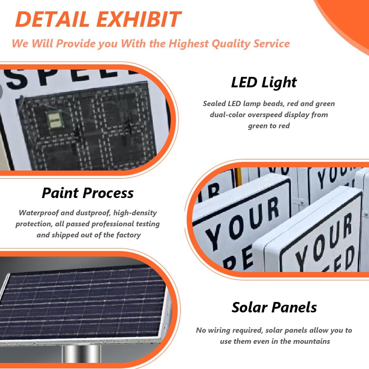 Solar Powered LED Radar Speed Display Sign 60x90cm - Flashing Speed Limit Indicator & Digital Feedback Sign for Enhanced Road Safety, Eco-Friendly Solution