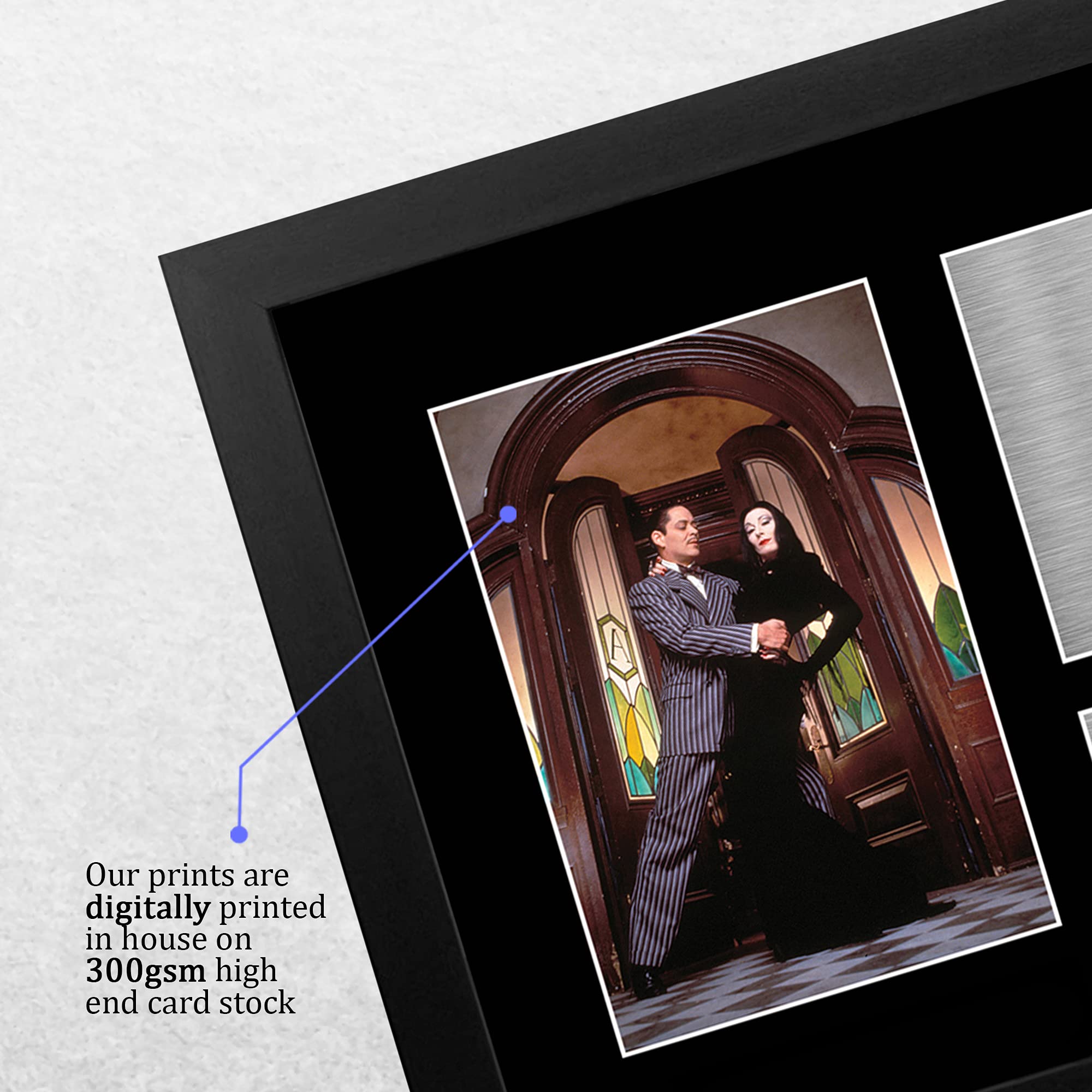 Anjelica Huston & Raul Julia Addams Family Morticia Gomez Photo Autograph Signed Encadré Cadeaux