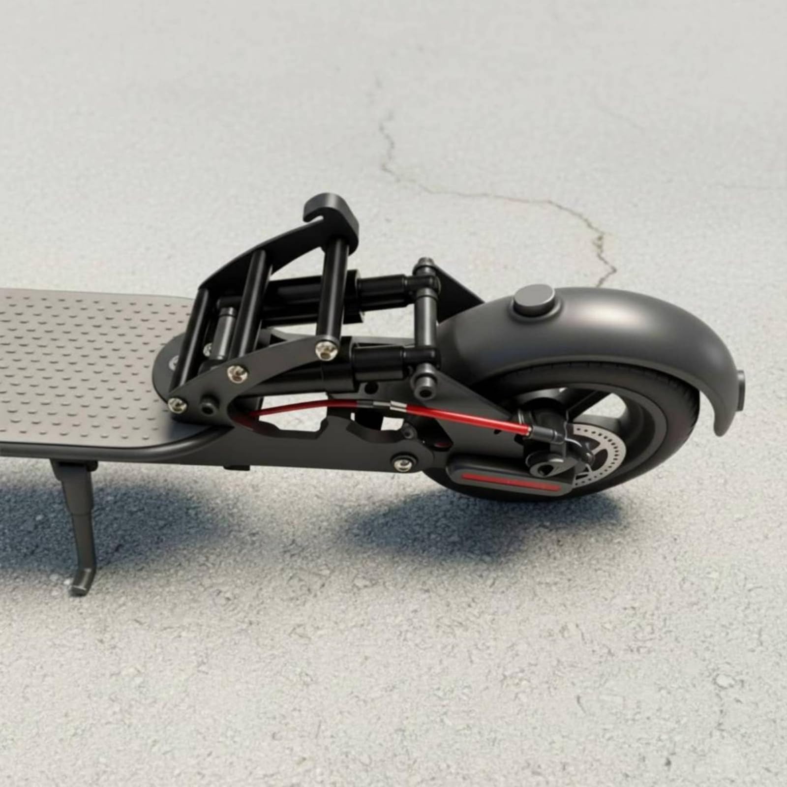 Sospensione Posteriore per Monopattino Elettrico Ammortizzatore Assieme Kit Accessorio in Alluminio E Acciaio per Assorbimento Urti E Guida Più, Rosso