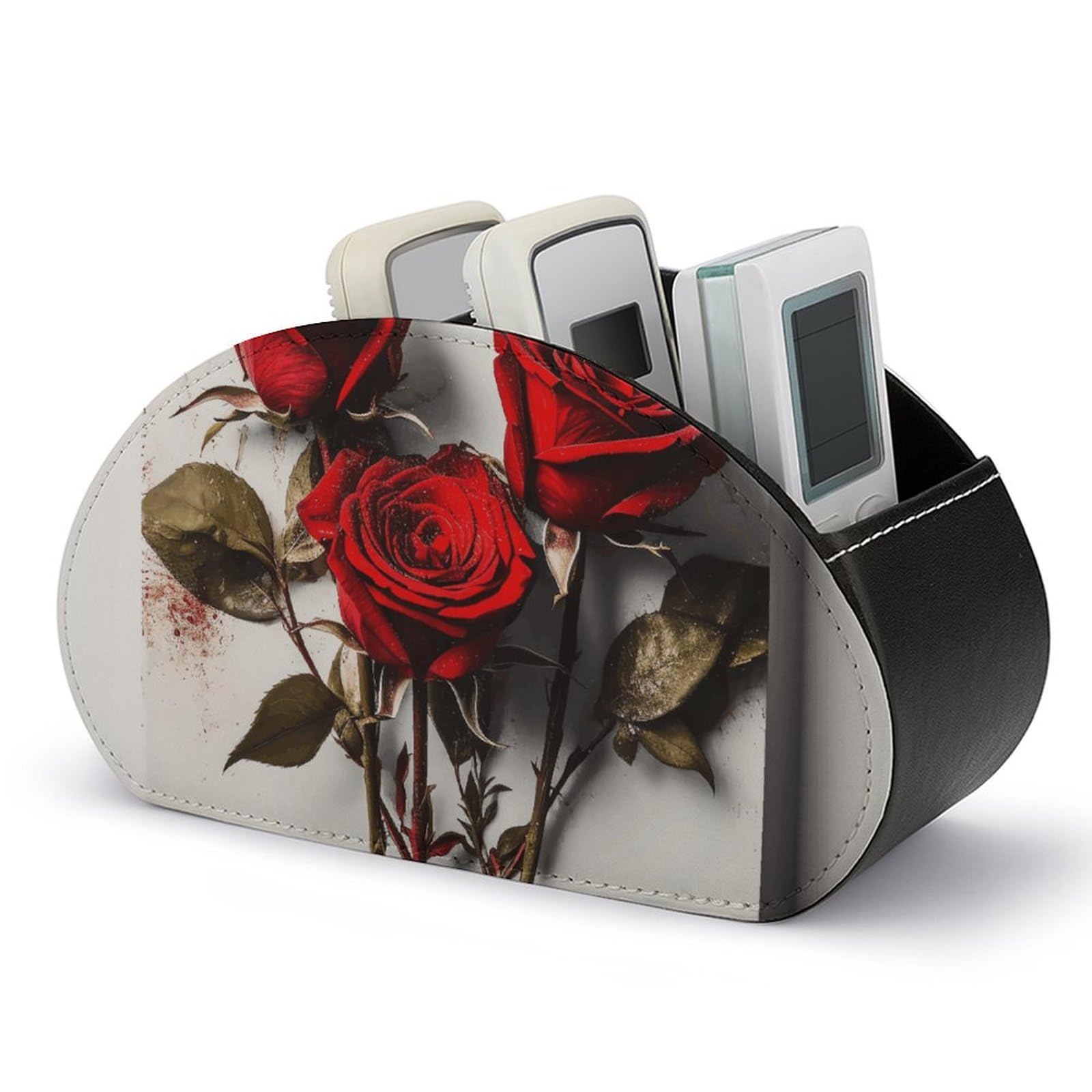 Support de télécommande rose en cuir PU : fini le désordre avec cet organiseur 5 compartiments