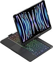 Vista 1 de Funda con teclado giratorio de 360 grados para iPad Pro de 11 pulgadas (M5/M4) 2025/2024 con trackpad giratorio inalámbrico con retroiluminación