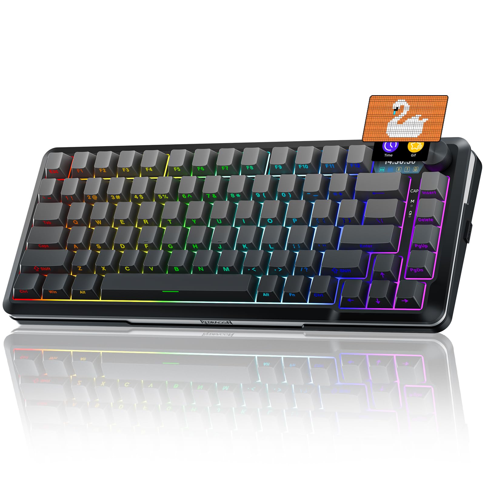 Redragon Side-Engraved Mechanical Keyboard - K708GG-RGB-PRO Gradient Gray